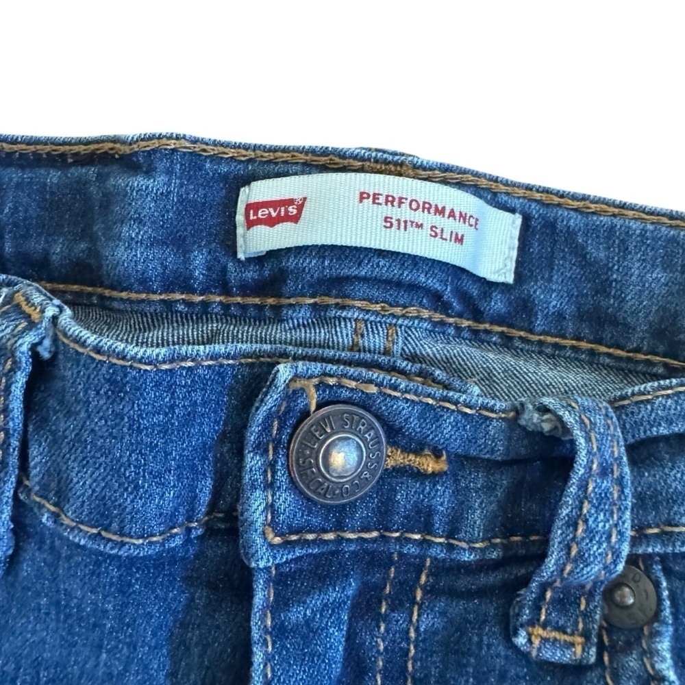 Levi’s Performance 511 Slim Blue Denim Jeans Boys Size 5 Reg - Picture 2 of 6